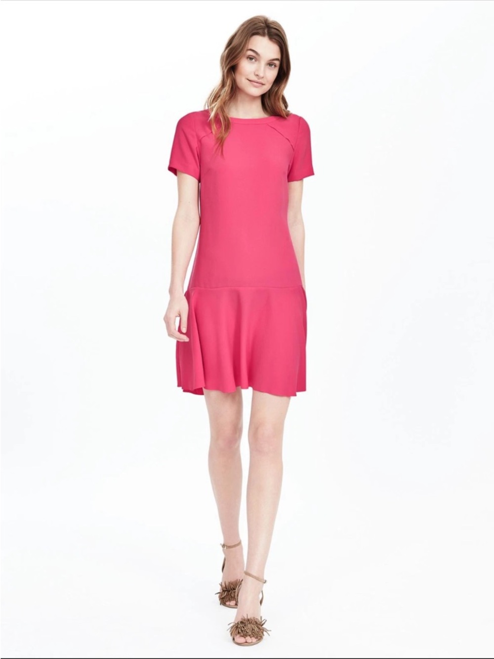 Banana republic flounce dress pink